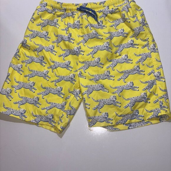 Mini Boden Boys Cheetah Bathers Swimsuit Bathingsuit Shorts size 11-12Y NO FLAWS - Picture 1 of 10